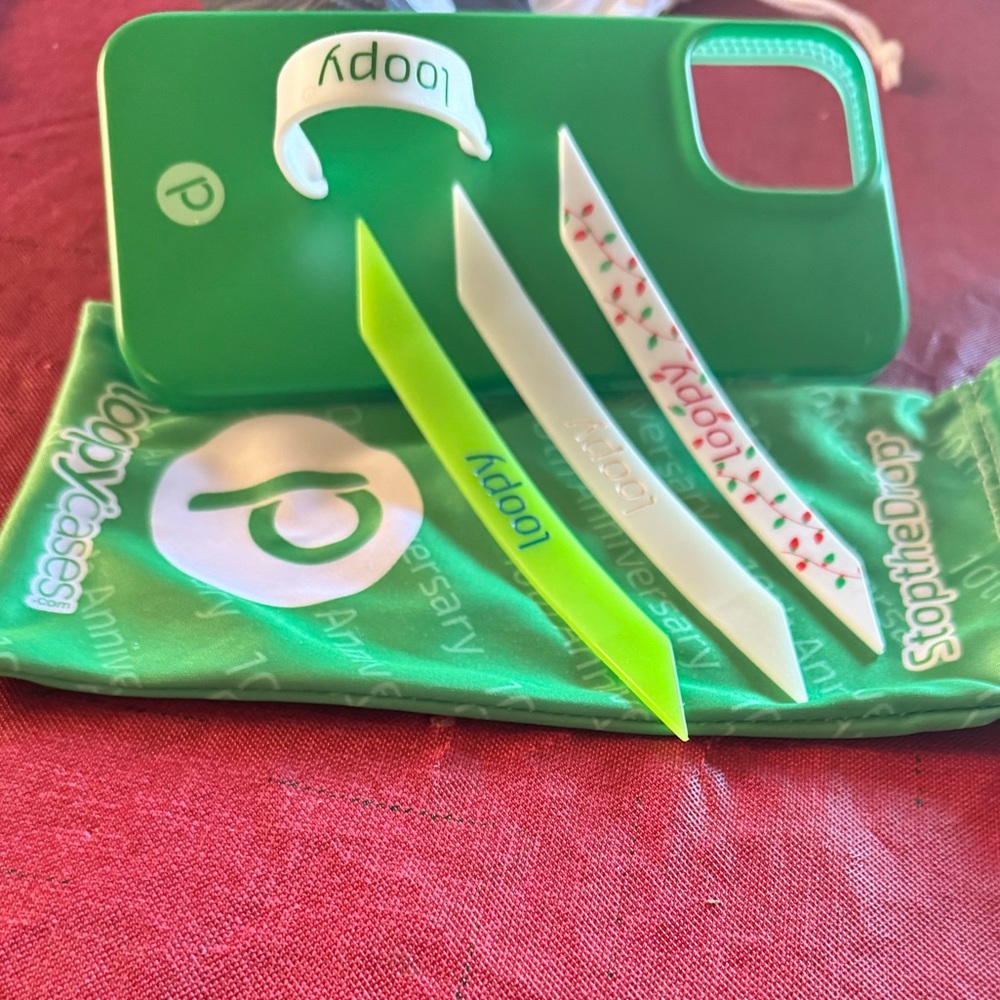 Loopy Green Limited Edition iPhone 13 Pro Max Case plus 3 Loops and Loopy Bag